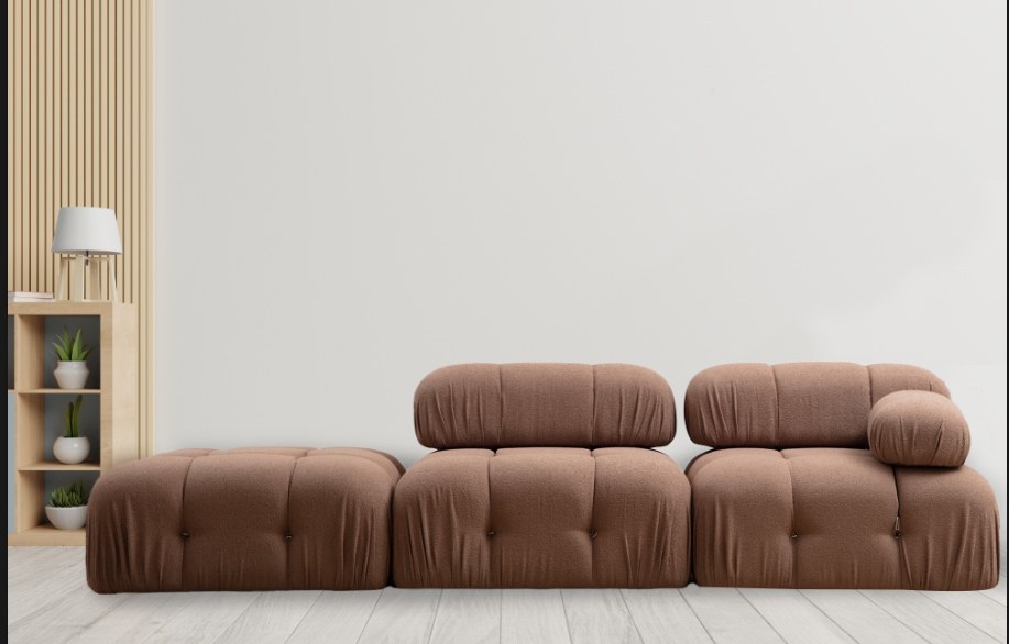 Křeslo / Jednomístná pohovka Bubble 1R - Brown Bouclette (obrázek 3)