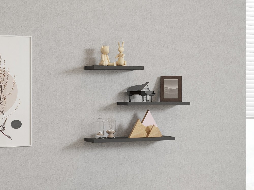 Nástenná polica Leila - Anthracite