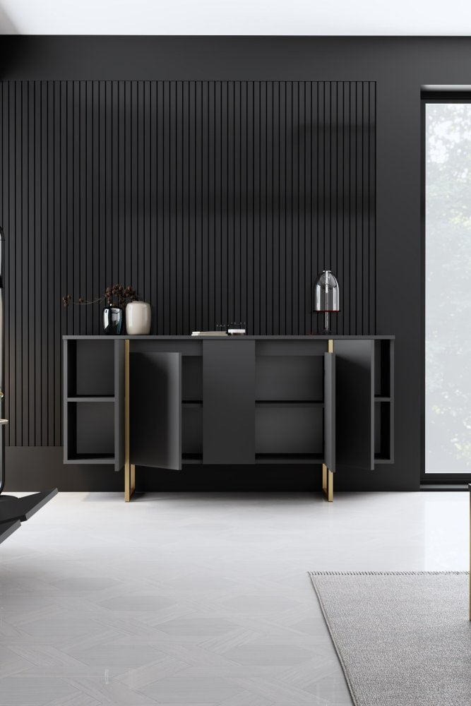 Konzolový stolek Luxe - Anthracite, Gold (obrázek 7)