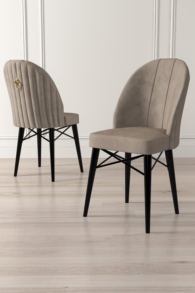 Sada židlí (4 kusy) Ritim - Cappuccino, Black (obrázek 4)