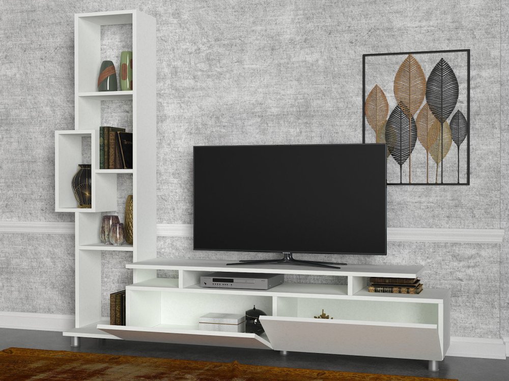 TV stěna / Sestava pod TV Tulip - White (obrázek 5)