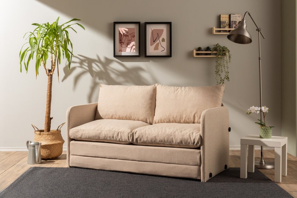 Dvoumístná rozkládací pohovka Saga XL 2-Seater - Beige (obrázek 10)