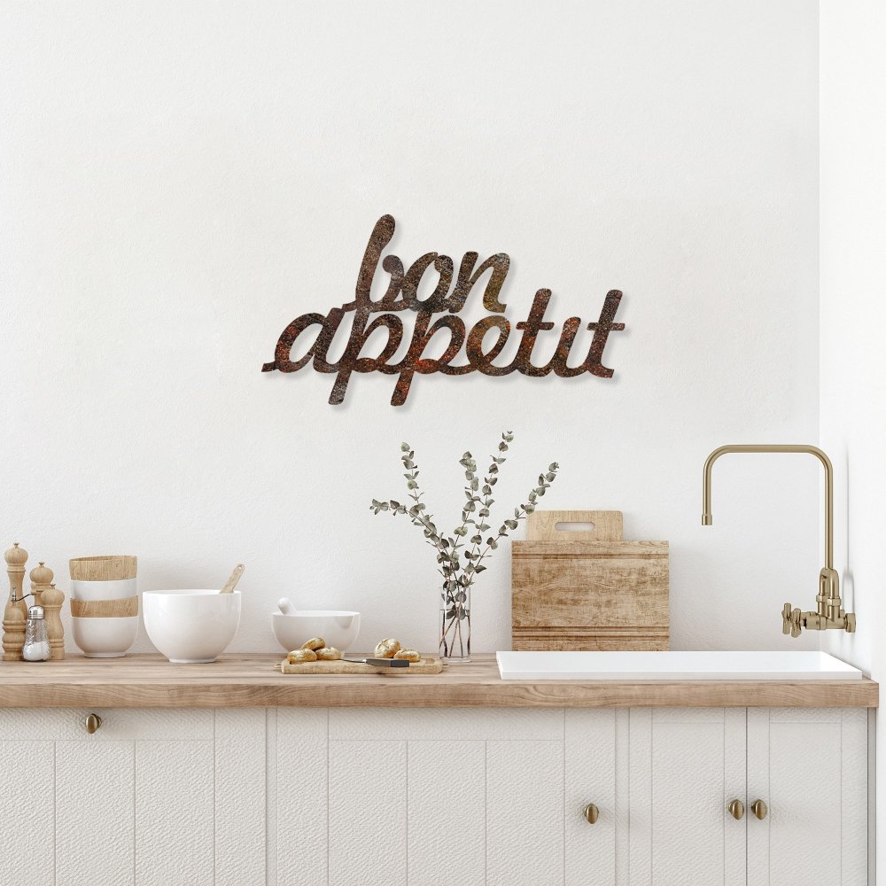 Dekoratívny kovový doplnok na stenu Rusty Bon Appetit