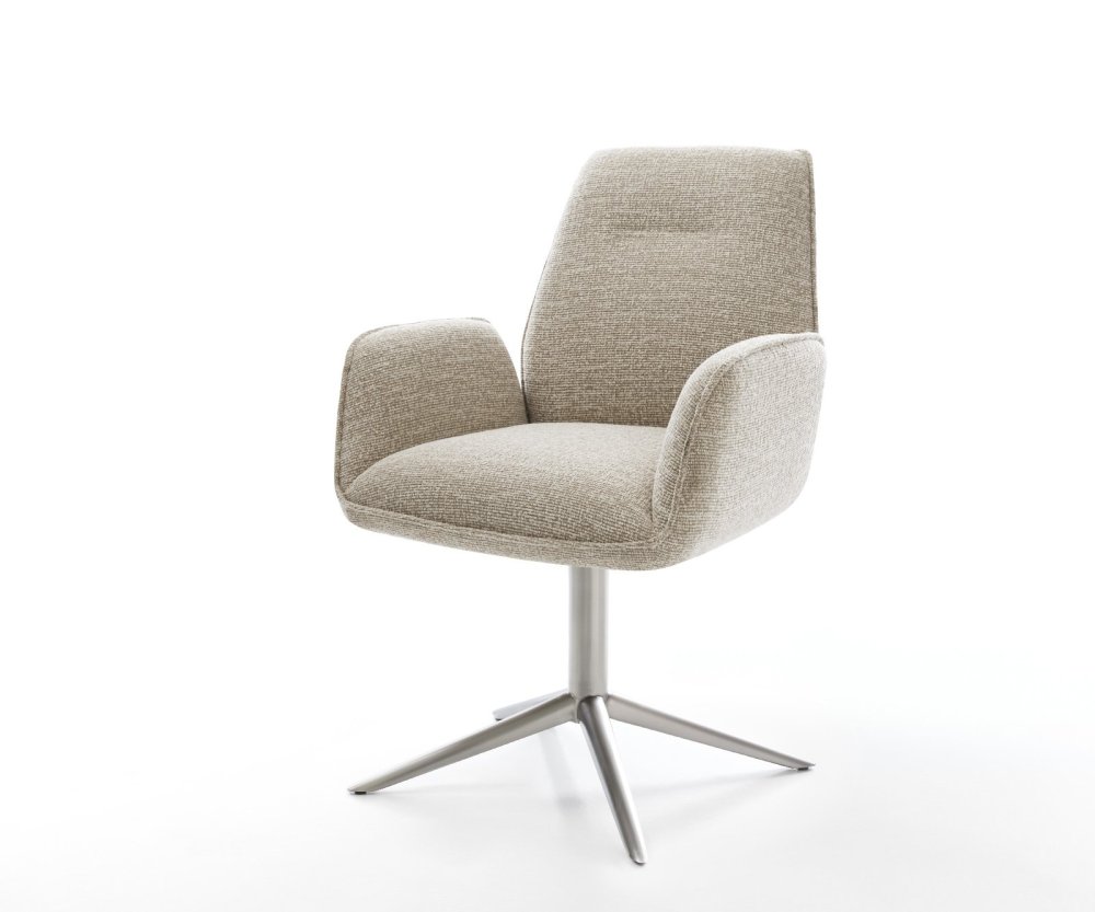 Jedálenská stolička Zoa-Flex tkanina mäkká béžová krížová podstava