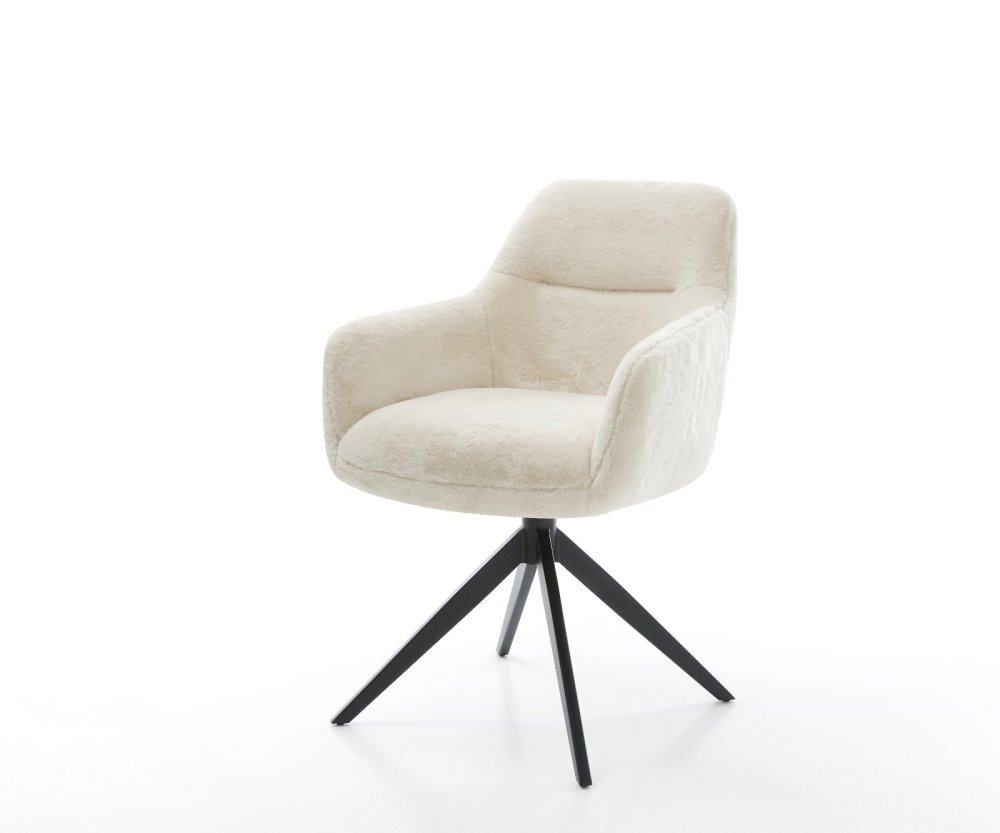 Jedálenská stolička Pejo-Flex plyšový manšester krémovo biela krížová