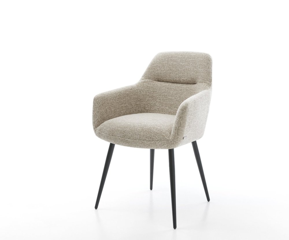 Jedálenská stolička Pejo-Flex tkanina mäkký béžová 4-nohá zúžená