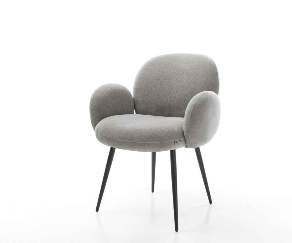 Jedálenská stolička Nube-Flex s opierkami texturovaná látka mäkký sivá