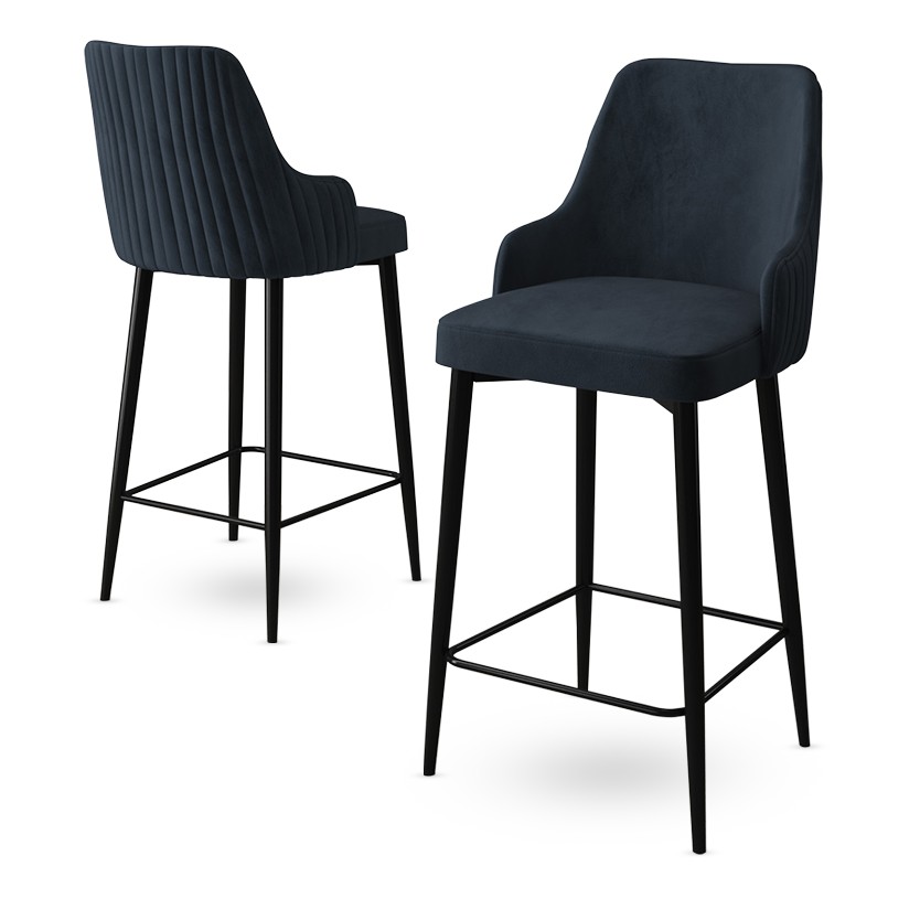 Bar Stool Set (6 Pieces) Enox - Anthracite, Black
