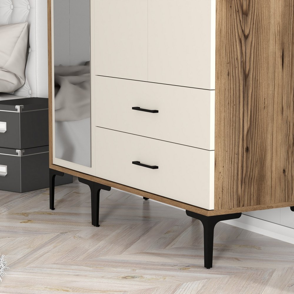 Šatní skříň Kumsal RT - Walnut, Cream (obrázek 4)