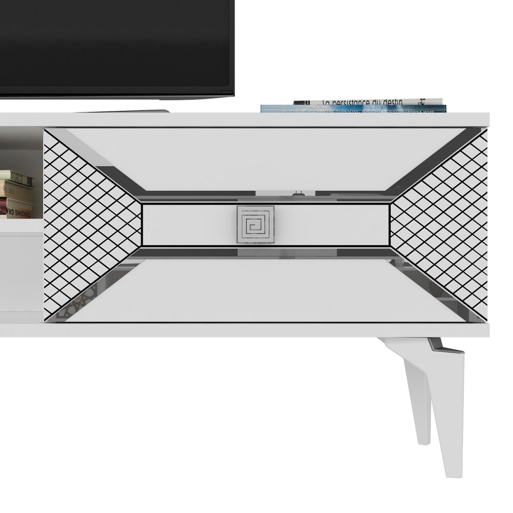 TV stolík Yumedi - White, Silver