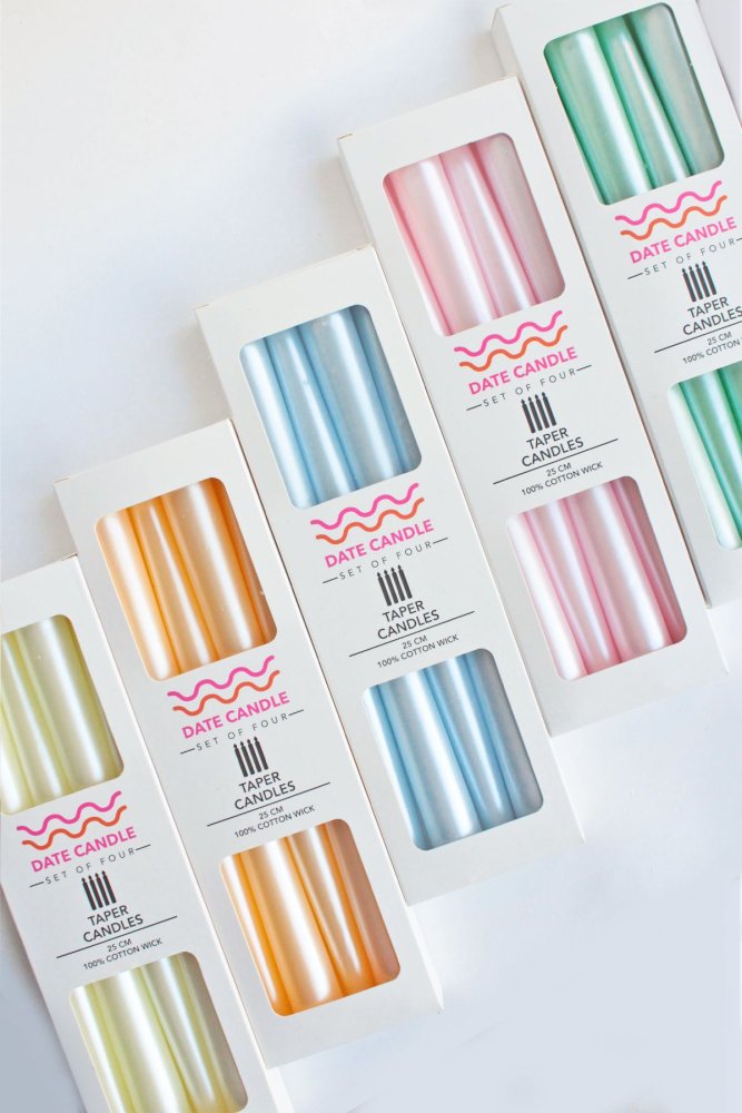 Candle Set (4 Pieces) Neon 4 - Orange