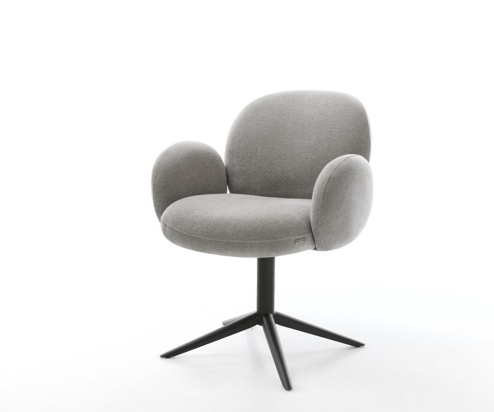 Jedálenská stolička Nube-Flex s opierkami texturovaná látka mäkký sivá