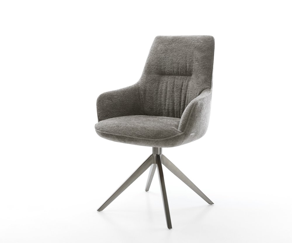 Jedálenská stolička Zelia-Flex s opierkami bouclé mäkký tmavobéžová