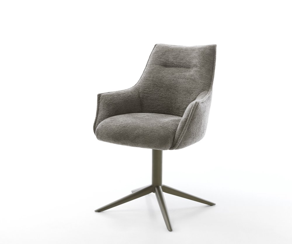 Jedálenská stolička Alja-Flex s opierkami bouclé mäkký tmavobéžová