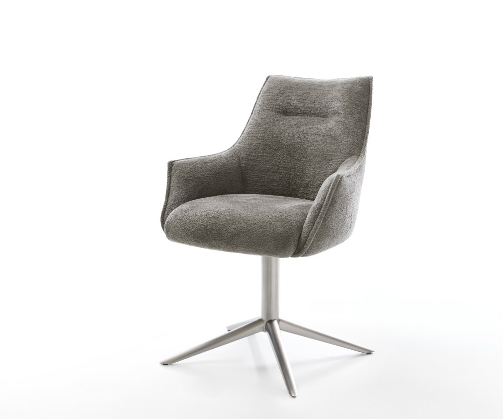 Jedálenská stolička Alja-Flex s opierkami bouclé mäkký tmavobéžová