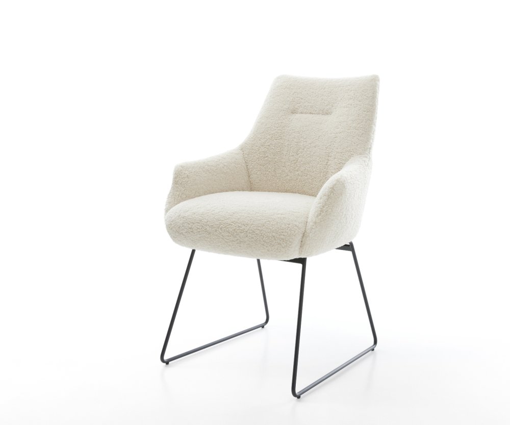 Jedálenská stolička Alja-Flex s opierkami teddy látka béžová tenká