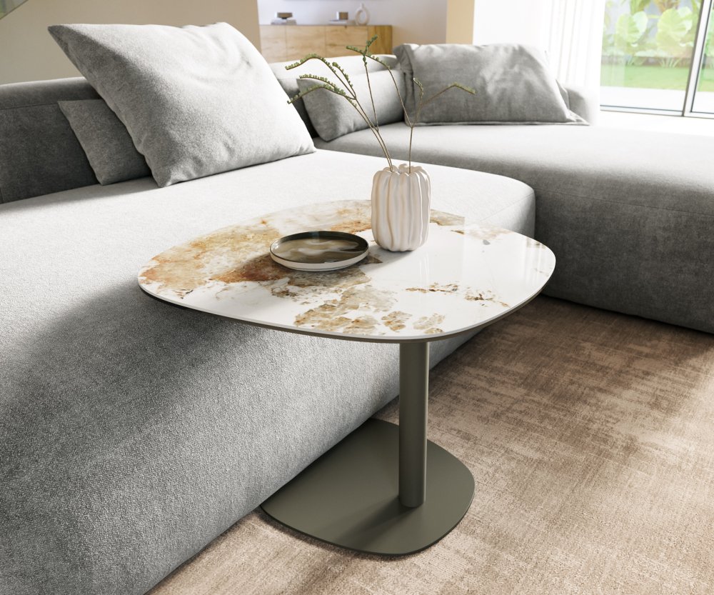 Konferenční stolek Edge Boot 60x60 cm keramika Minas Melange Eleny kov