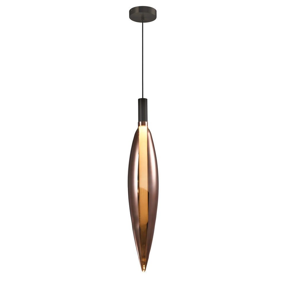 Lampa wisząca Nordic szklana tuba miedziana do salonu pojedyncza