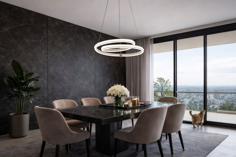 Levně SANTA lampa wisząca złoty 32W LED 3000, 4000, 6500K maskownica biały