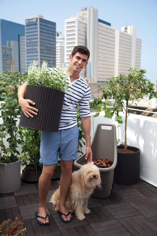 květináč CYLINDER - L Keter Antracit Obrázek