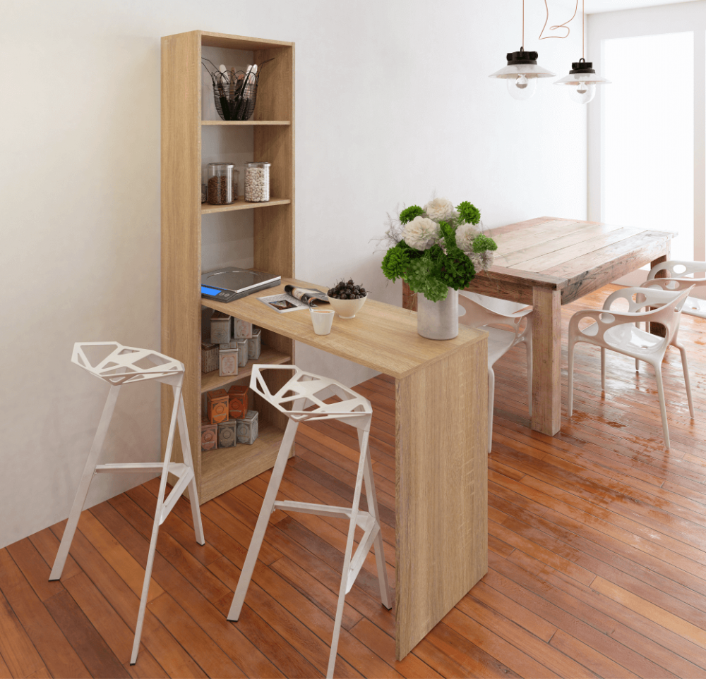 Stůl s regálem JASMIN Tempo Kondela Bílá Obrázek