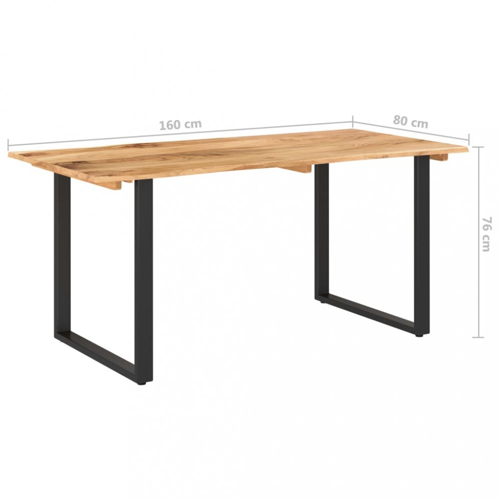 Jídelní stůl masivní dřevo / ocel Dekorhome 160x80x75 cm,Jídelní stůl masivní dřevo / ocel Dekorhome