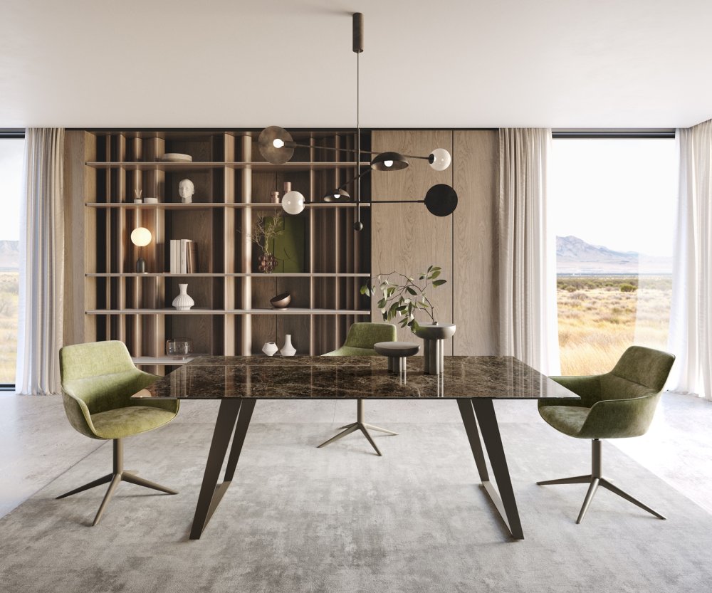 Jedálenský stôl Edge 200x100 keramický Laminam® Emperador Extra