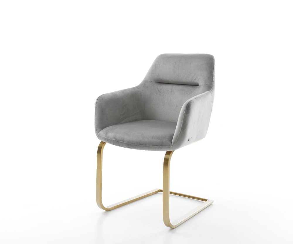 Jídelní židle Pejo-Flex konzolová podnož plochá zlatá samet