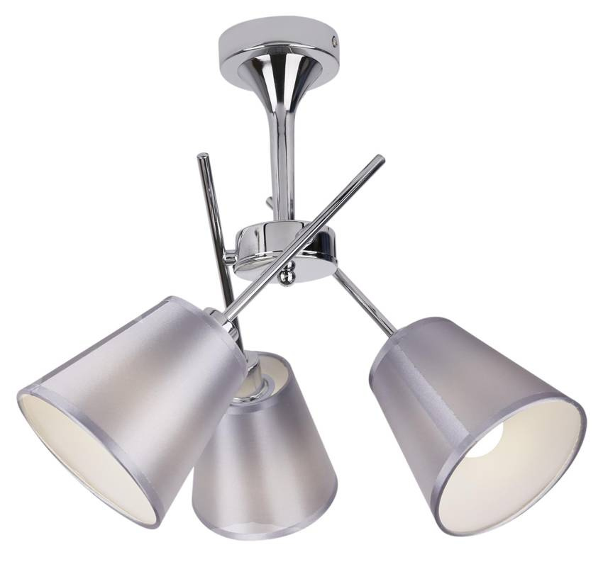 Chrómová stropná lampa s látkovým tienidlom 3x40W Vox