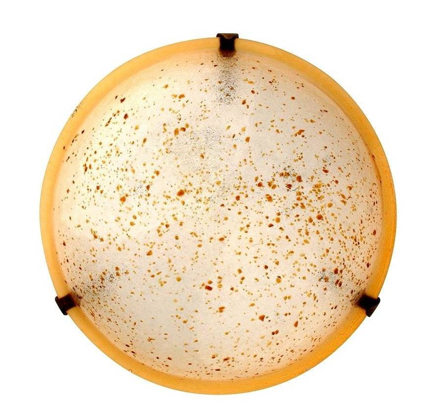 Stropná sklenená lampa okrúhla žltá bodka 30cm Granilia