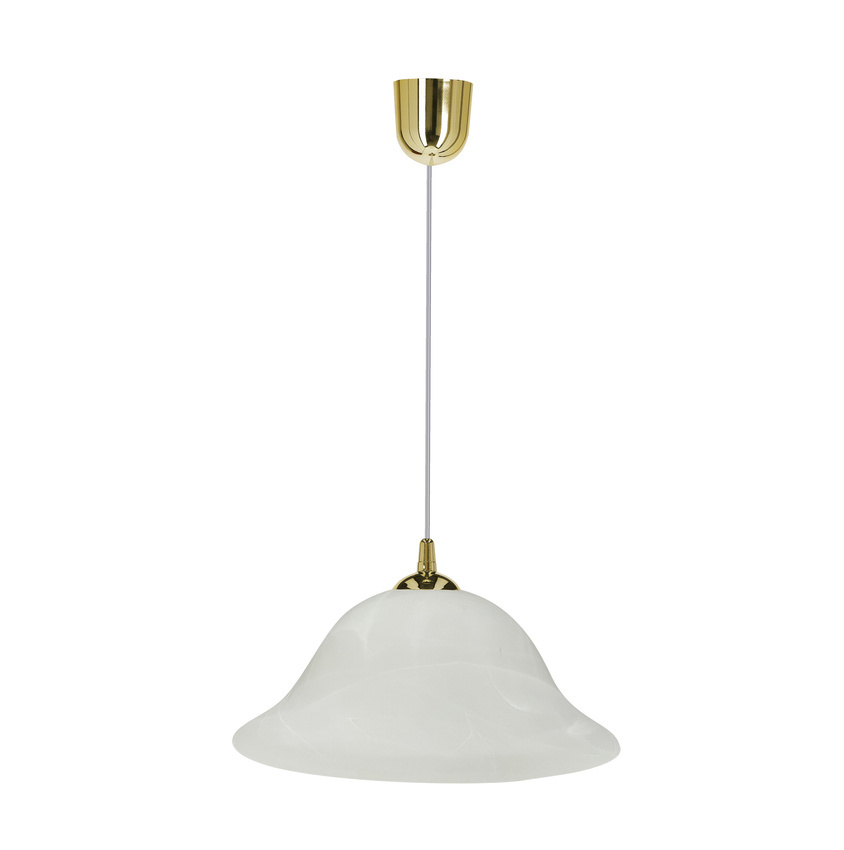 Závesná lampa Vera, zlatá, 1x60W, E27, alabastrové tienidlo