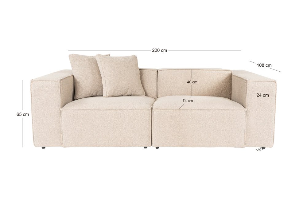 Dvoumístná pohovka Lora 2 Seater - Peach (obrázek 3)
