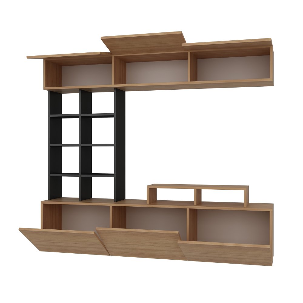 TV stěna / Sestava pod TV Sasa - Teak, Black (obrázek 5)