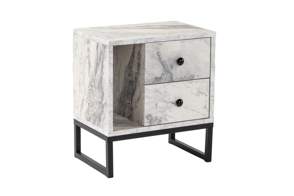 Noční stolek Glimmer - Fressia Marble, Black (obrázek 5)
