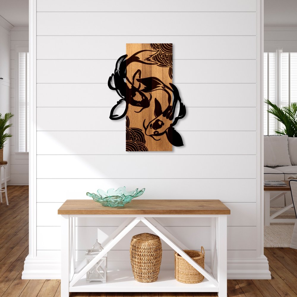 Dekoratívny drevený doplnok na stenu Fish Yang