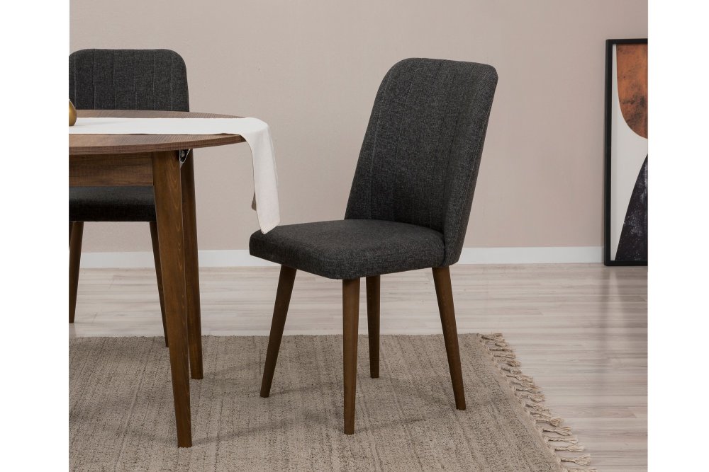 Jídelní set s rozkládacím stolem a židlemi (3 kusy) Vina 1053 - Walnut, Anthracite (obrázek 11)