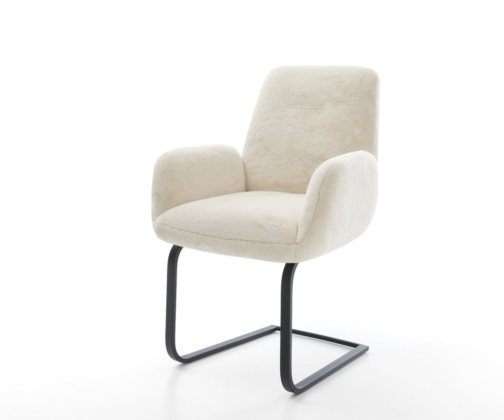 Konzolová jedálenská stolička Zoa-Flex plyšový manšester krémovo biela