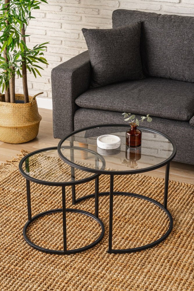 Konferenčný stolík Belarus 60 - Black, Transparent