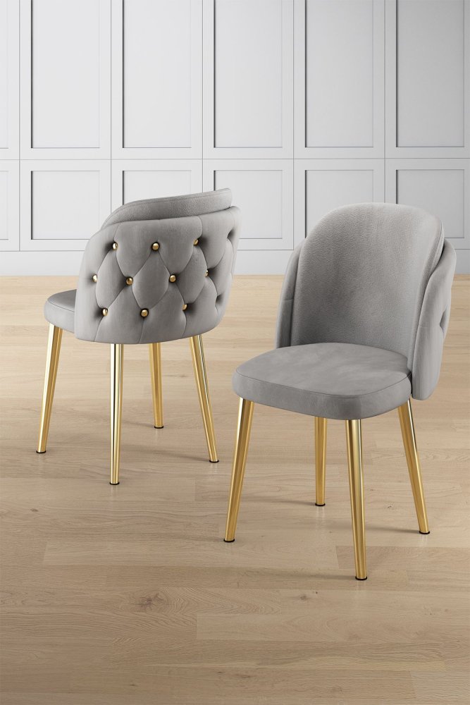 Súprava stoličiek (4 kusy) Axle - Grey, Gold