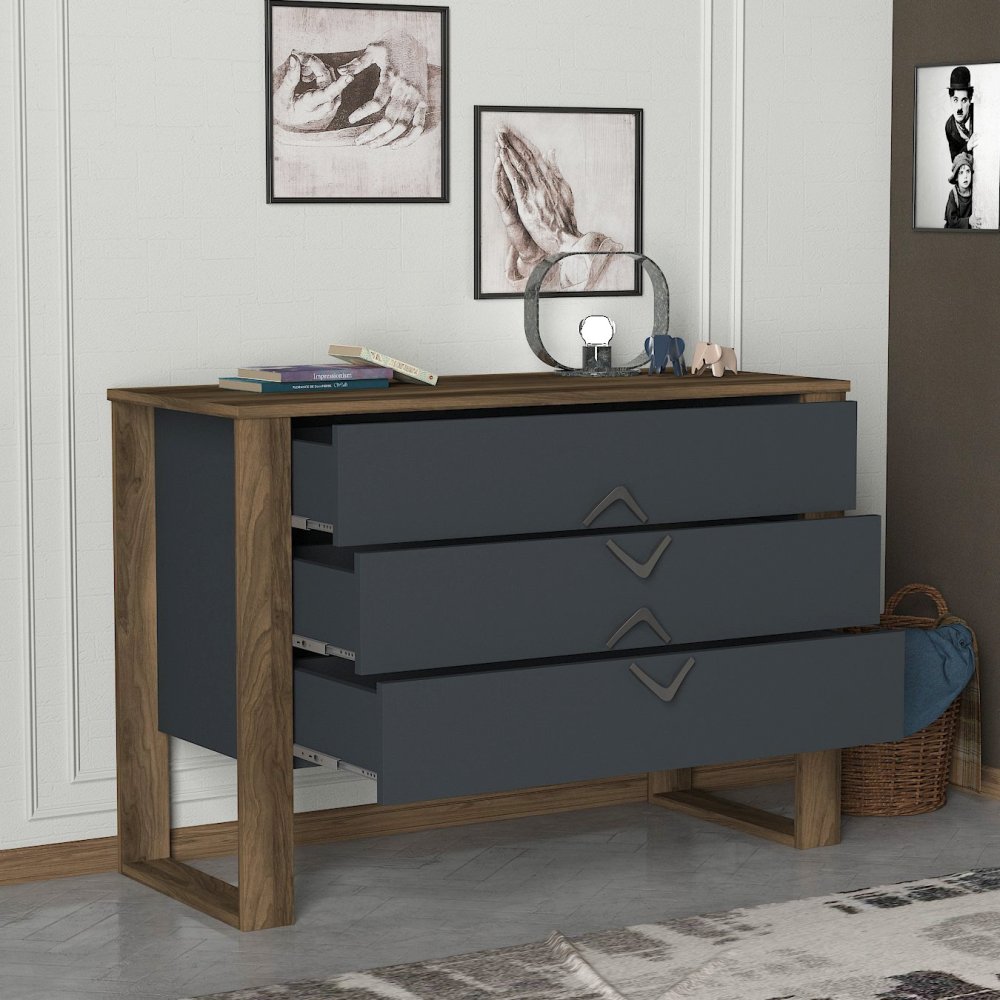 Komoda Bumerang - Walnut, Anthracite (obrázek 6)