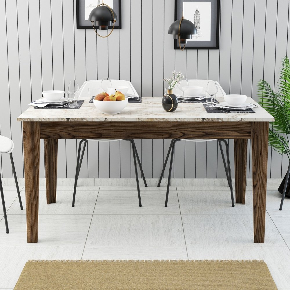 Jídelní stůl Milan 515 - Walnut, White (obrázek 6)