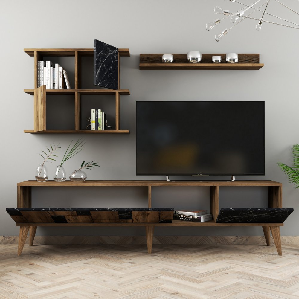 TV stěna / Sestava pod TV Madrid - Black (obrázek 4)