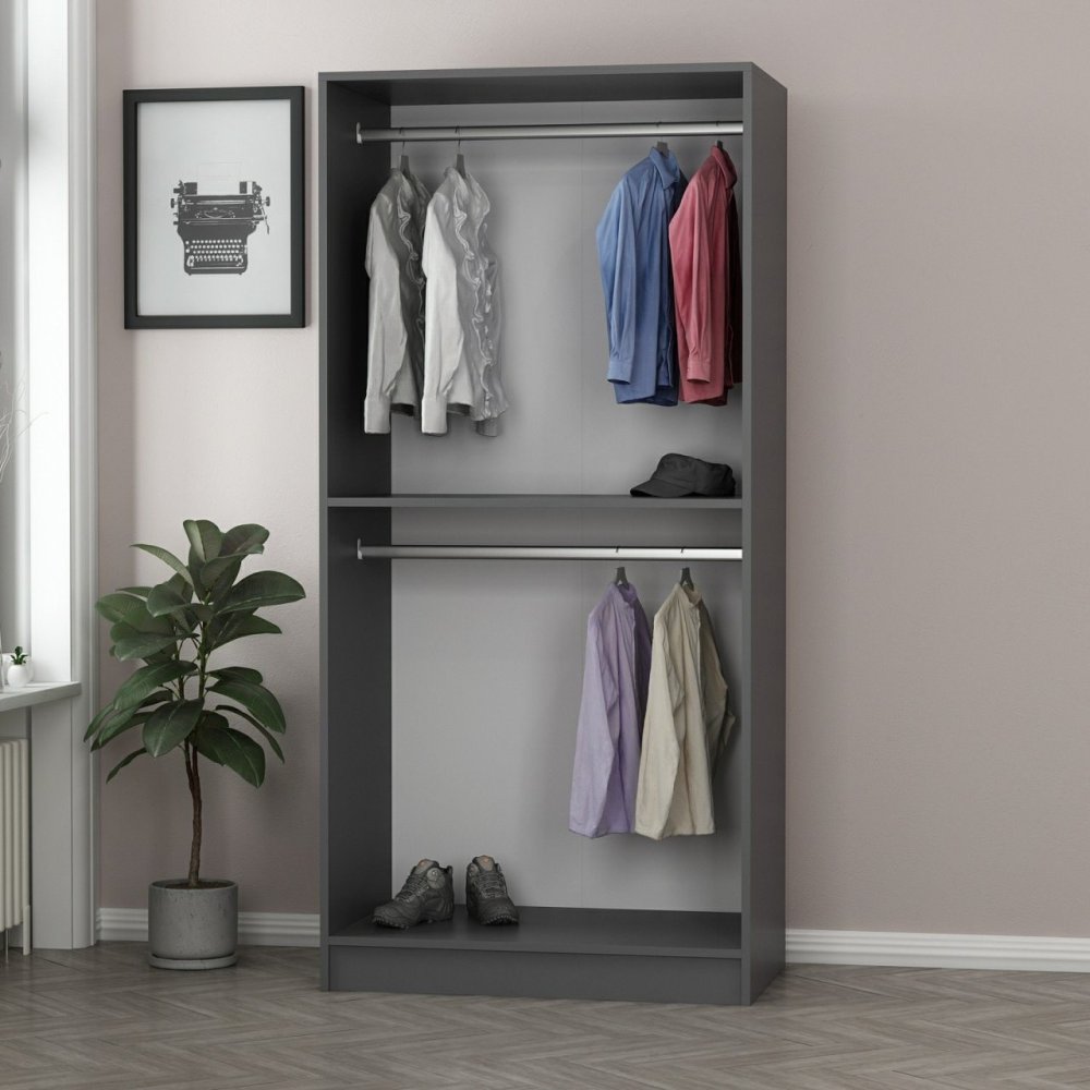 Šatní skříň Kale Glass Anthracite - 190 (obrázek 5)