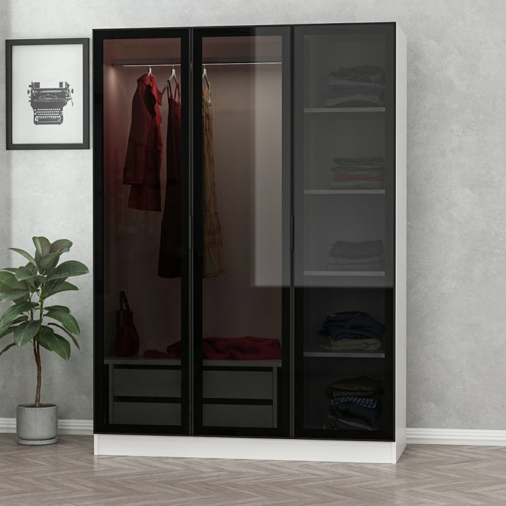 Šatní skříň Kale White Black - 2274 (obrázek 7)