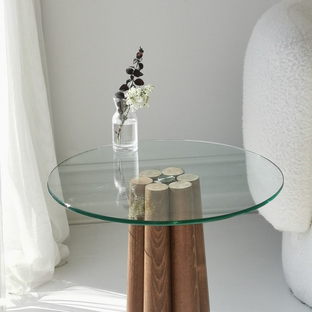 Konferenční stolek Thales - Walnut, Transparent (obrázek 9)