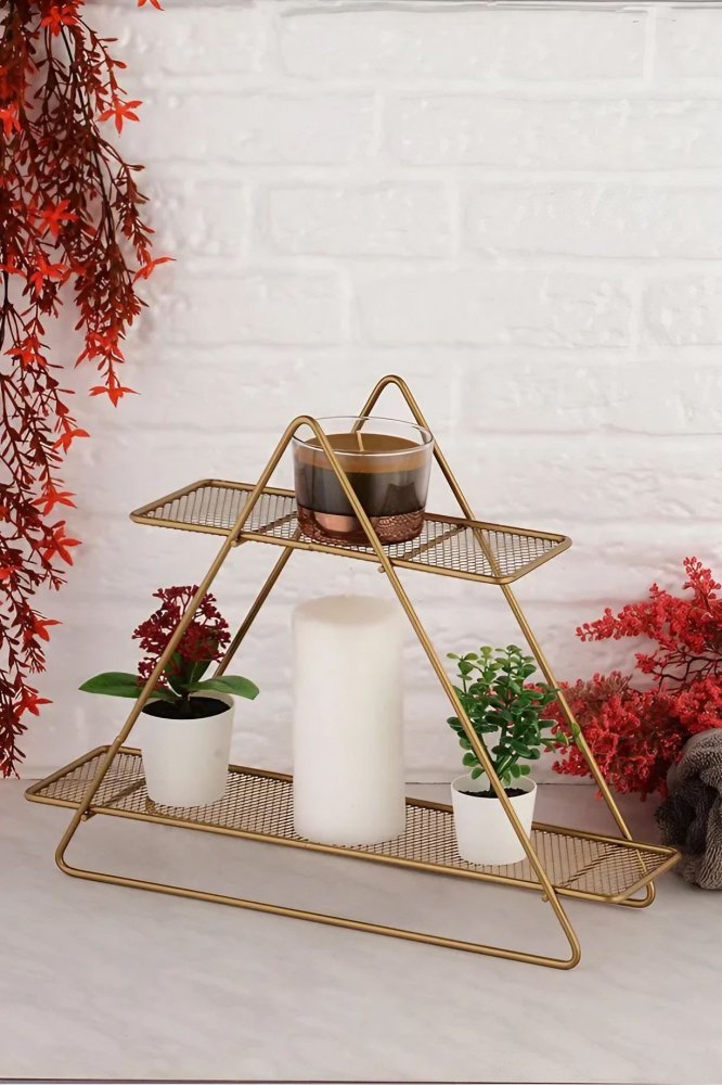 Dekoratívna kovová nástenná polica Piramit D2K