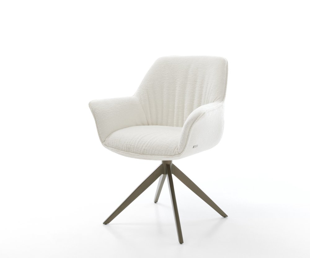 Jedálenská stolička Keila-Flex s opierkami bouclé mäkký béžová krížová