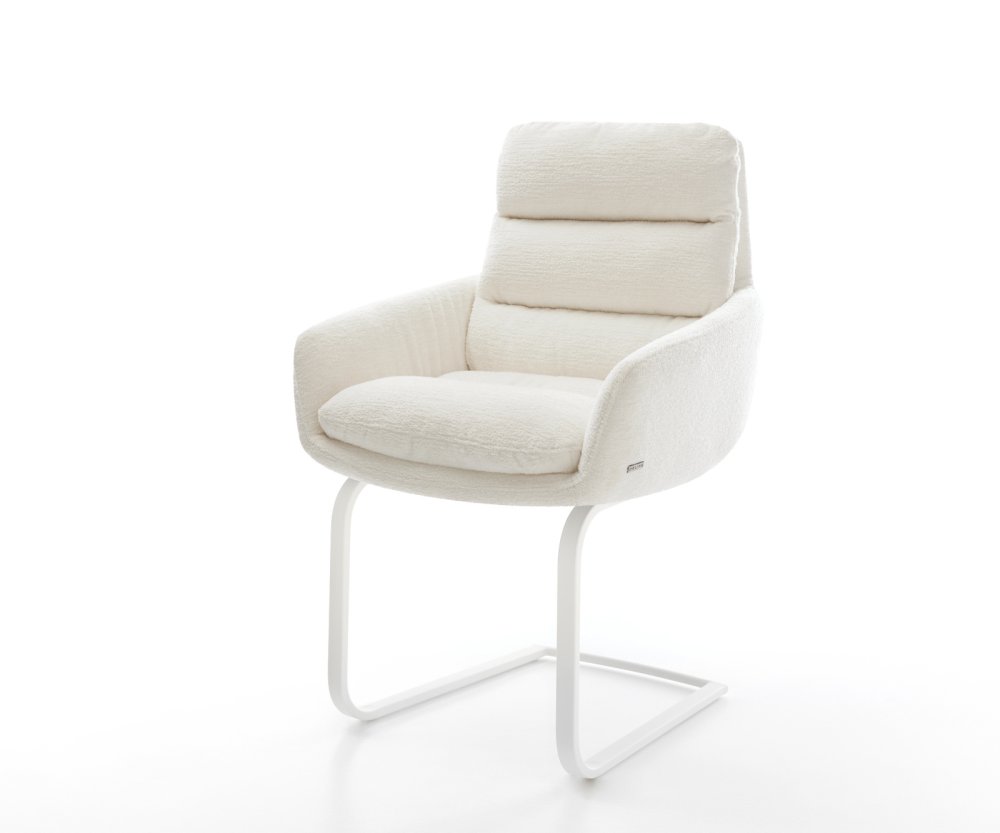 Konzolová jedálenská stolička Abelia-Flex s opierkami bouclé mäkký