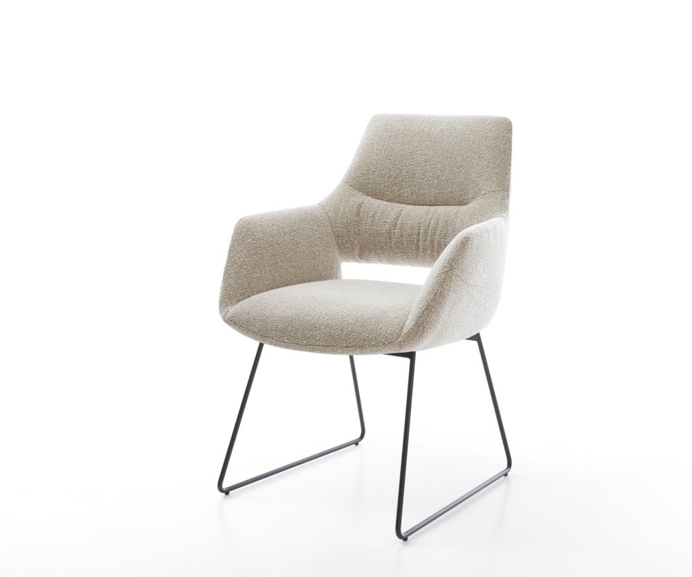 Jedálenská stolička Yago-Flex s opierkami tkanina mäkká béžová tenká