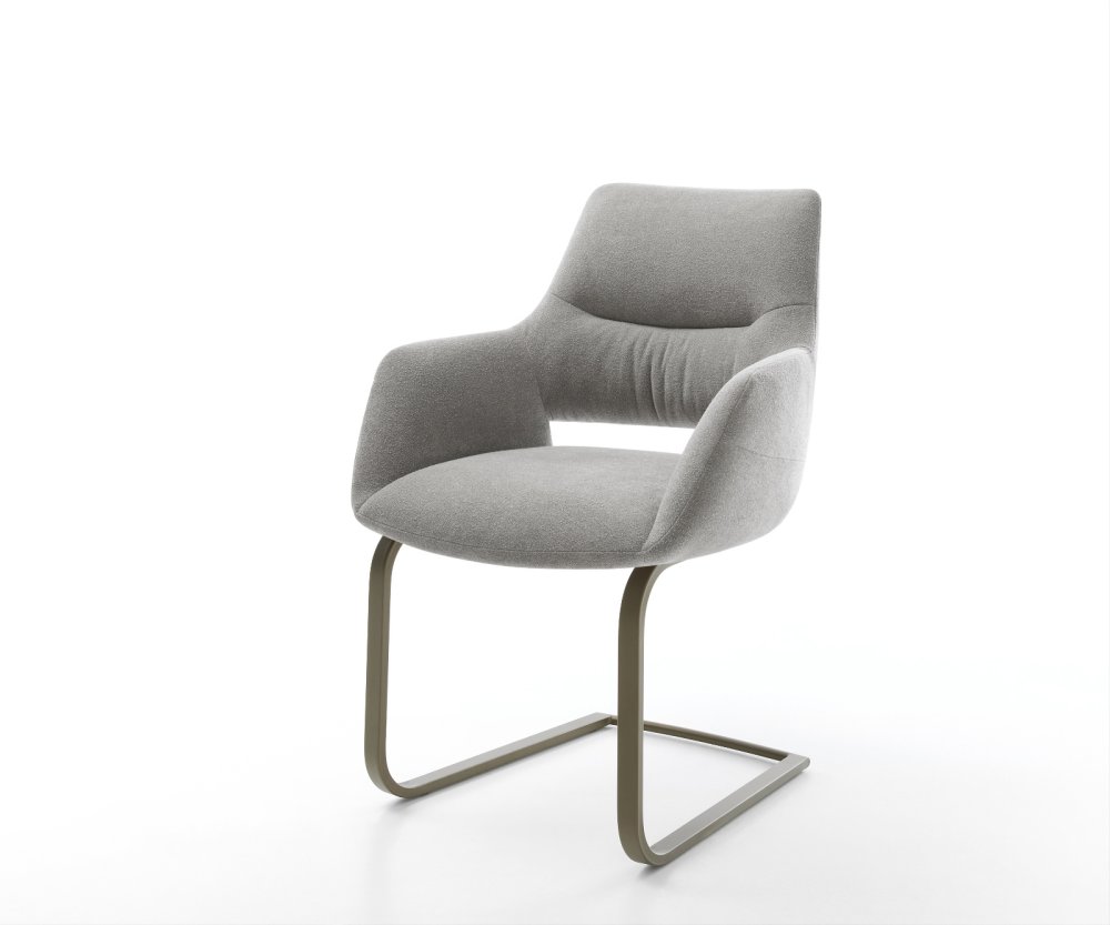 Konzolová podstava Yago-Flex s opierkami texturovaná látka mäkký sivá